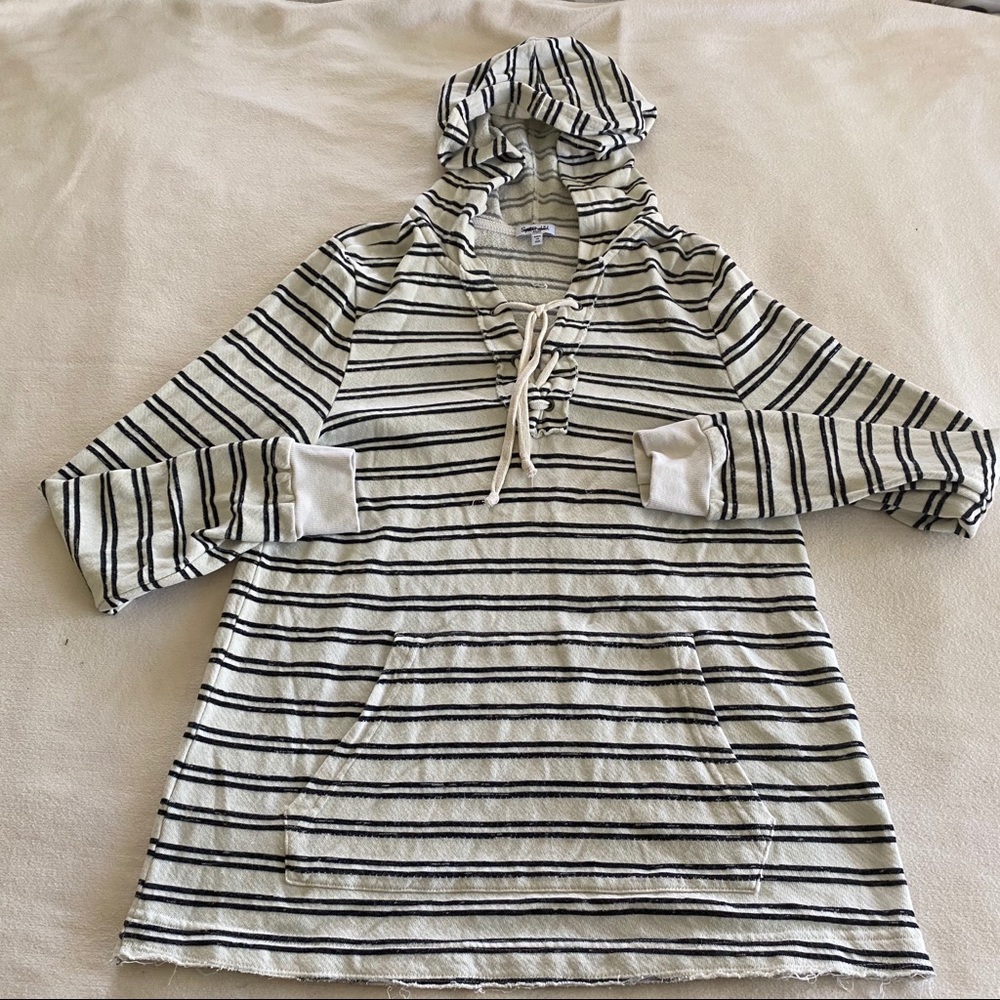 Splendid Striped Hoodie Sz L